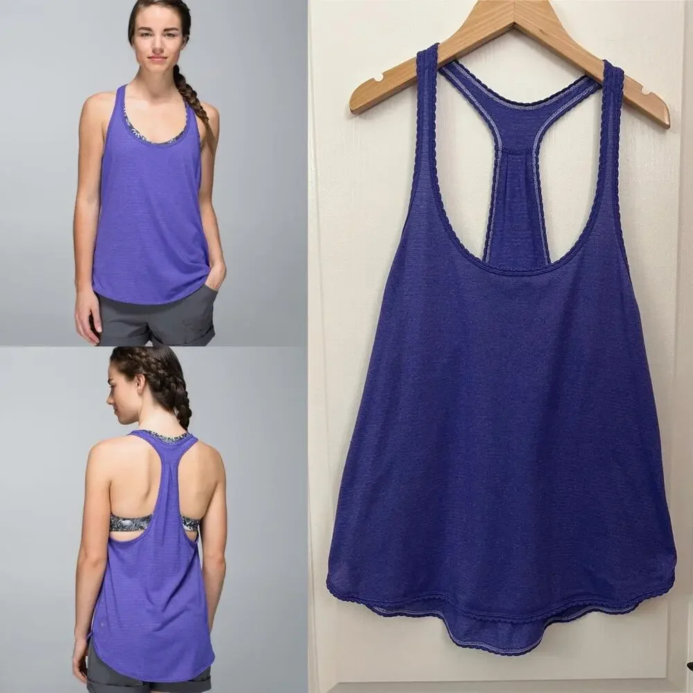 Lululemon 105 F Singlet Heathered Bali Breeze Tank Top size 4